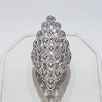 Zirconia Teardrop Cluster Ring (Silver)