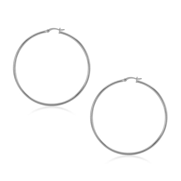 Plain Hoop Earrings (Silver)