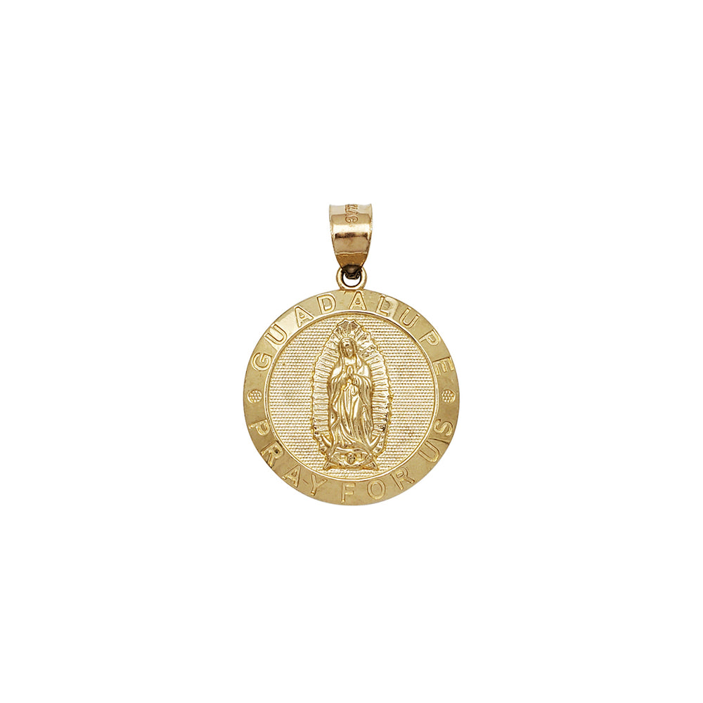 Tiny Virgin Mary Round Pendant (14K)