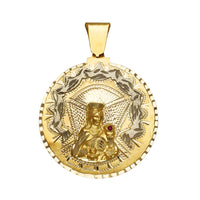 Two-Tone Diamond-Cut Saint Barbara Medallion Pendant (14K)