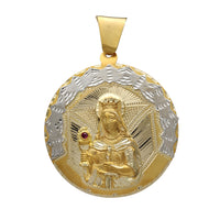 Two-Tone Saint Barbara Medallion Pendant (14K)