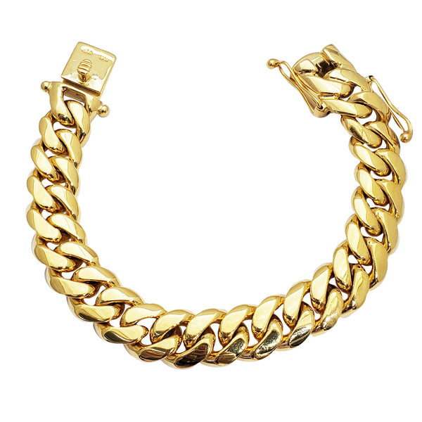 [Box Lock] Solid Miami Cuban Bracelet (14K)