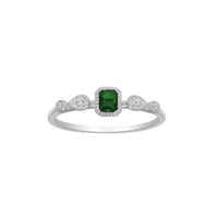 Diamond Emerald Cut Emerald Fancy Ring (14K)