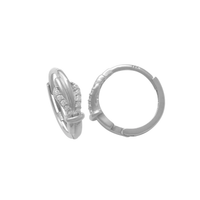Zirconia Shell Huggie Earrings(14K)