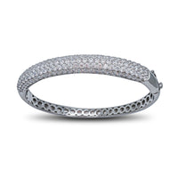 Zirconia Pave Bangle Bracelet (Silver)