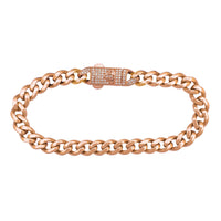 [Lightweight] Halo Iced Clasp Monaco Bracelet Rose Gold (14K).