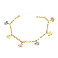 Tri-Color Elephant Bracelet (14K).