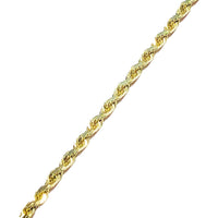 Solid Diamond-Cuts Rope Ankle Bracelet (14K)