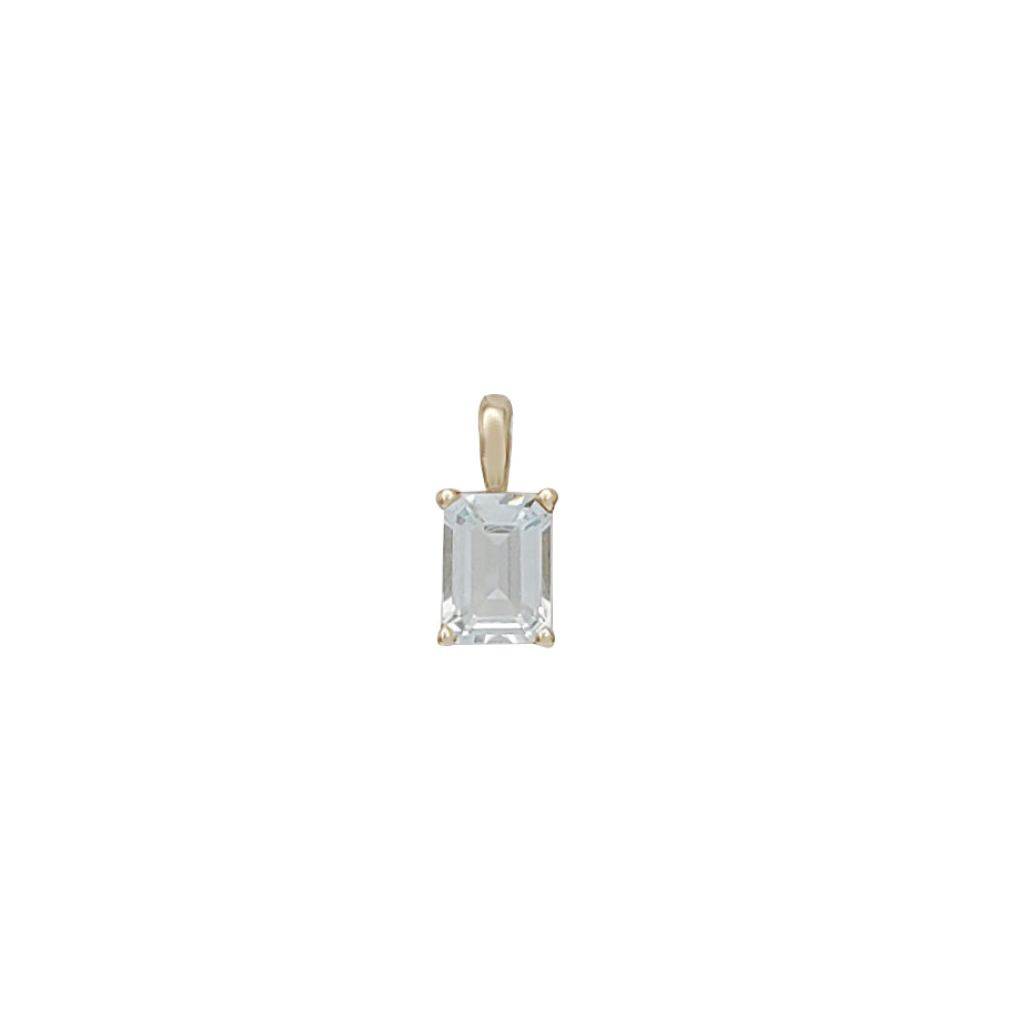 Emerald-Cut Birthstones Solitaire Pendant (14K)
