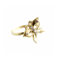 Zirconia Butterfly Ring (14K)