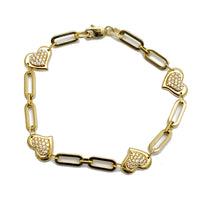 Paper Clip Heart Anklet (14K).