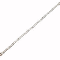 Diamond-Cut with Baguette Tennis Bracelet (Silver)