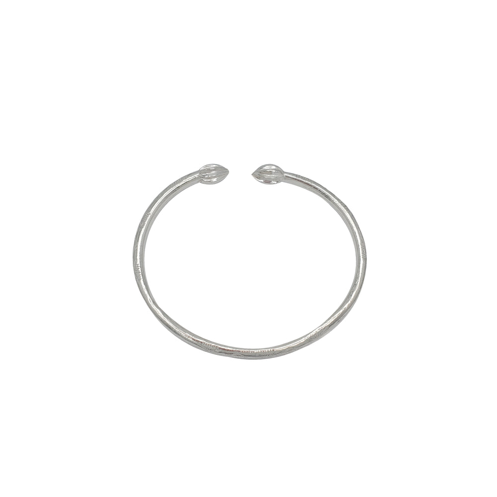 Textured  Bangle Bracelet (Silver)