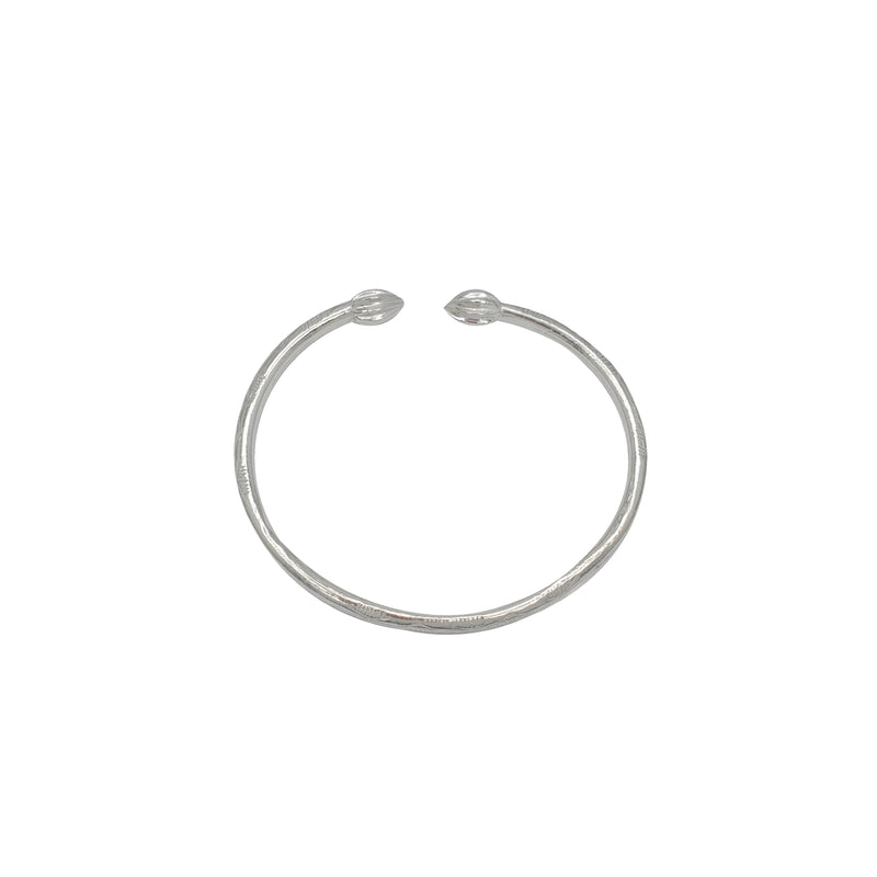 Textured  Bangle Bracelet (Silver)