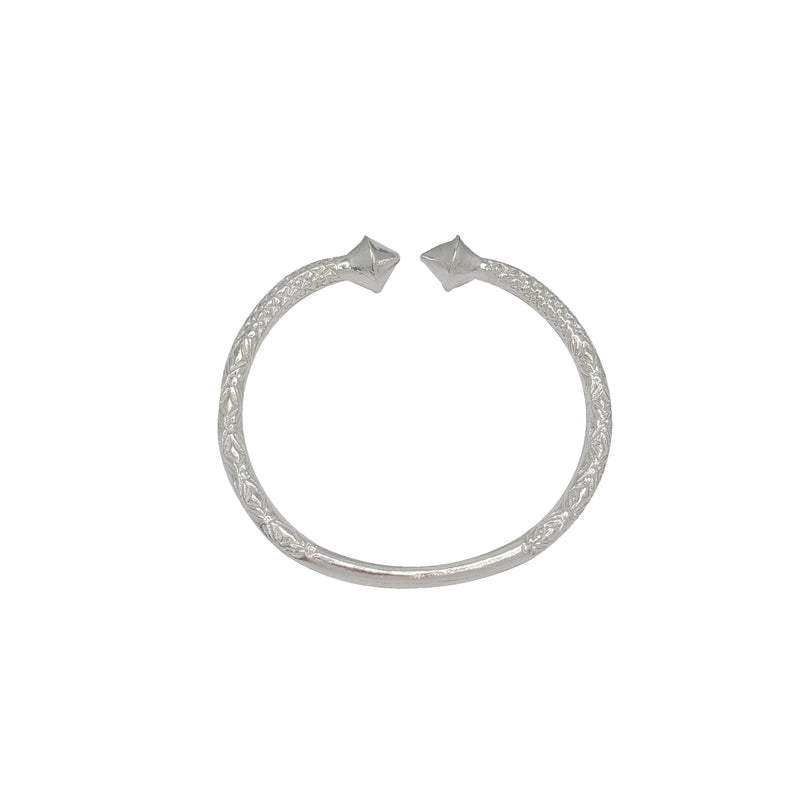 Textured Bangle Bracelet (Silver)