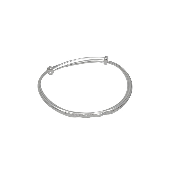 Fancy Texture Bangle (Silver)