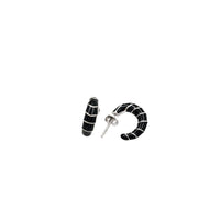 Black  Croissant Earrings (Silver)