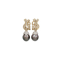 Diamond Dangling Pearl Earring (14K)