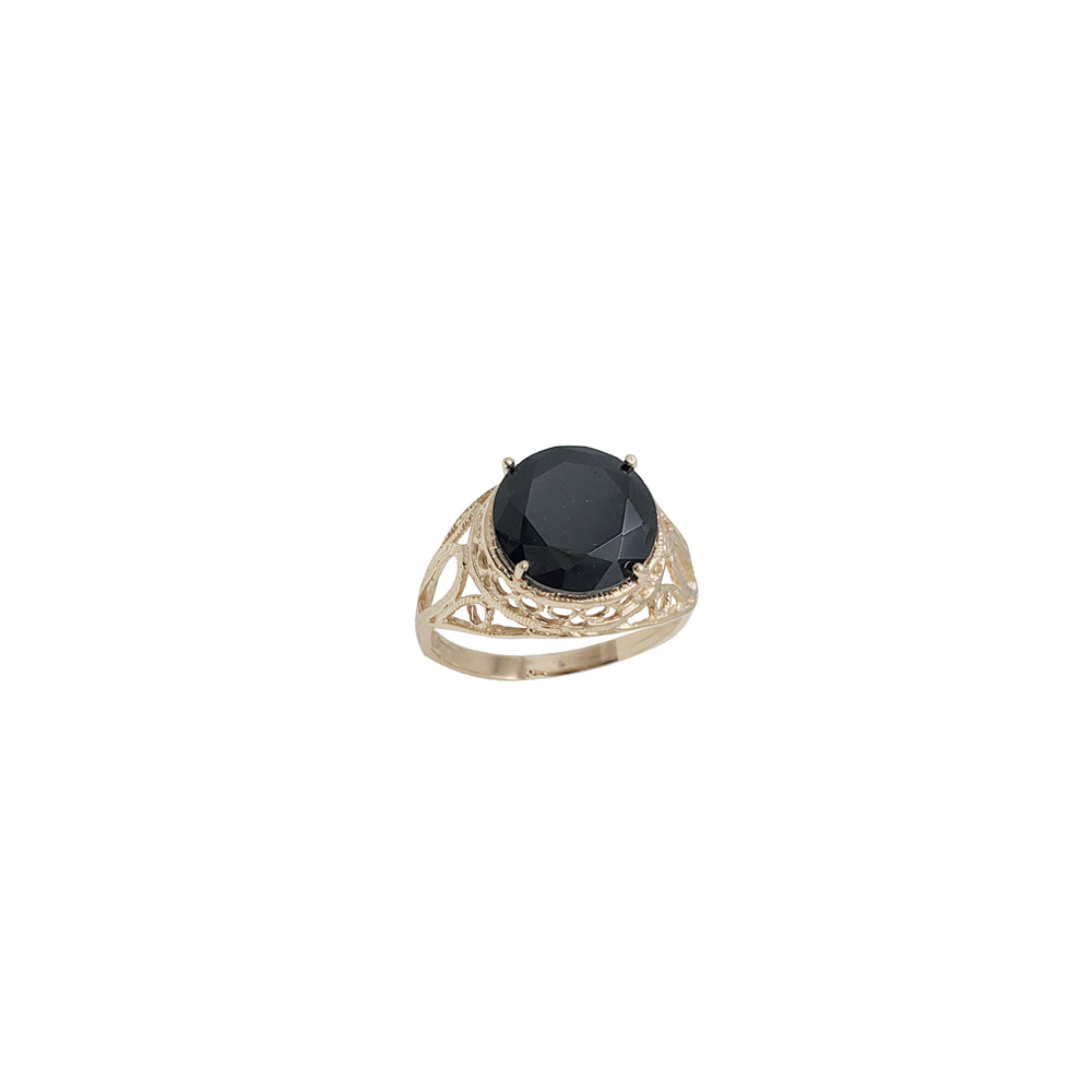 Black Stone Lady Ring (14K)