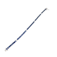 Blue & White Tennis Bracelet (Silver)