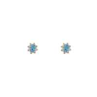 Marquise Flower CZ Stud Earrings (14K)