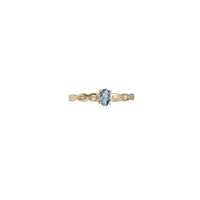 Baby Blue Oval Zirconia Eye Band Accent Ring (14K)