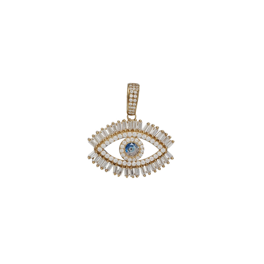Evil Eye Baguette Pendant (10K)