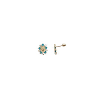 Cubic Zirconia Virgin Mary Stud Earrings (14K)