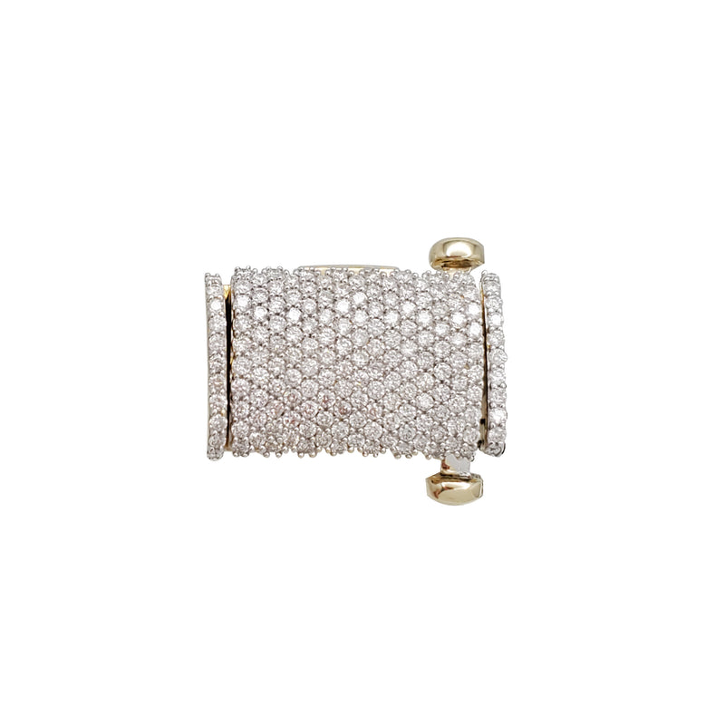 Diamond Iced-Out Solid Sleek Box Clasp (14K)