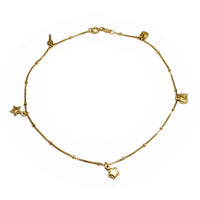 Lovely Charm Box Link Anklet Bracelet (14K).