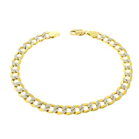 [Lightweight] Two-Tone Italian Cuban Bracelet (14K).