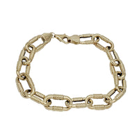 Fancy Paperclip Link  Bracelet (14K).
