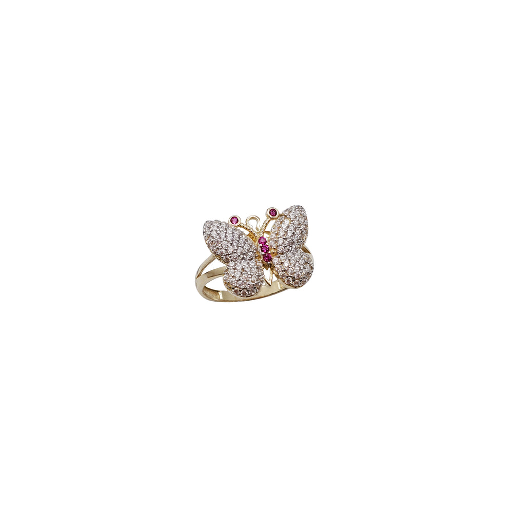 Cubic Zirconia Butterfly Ring (14K)