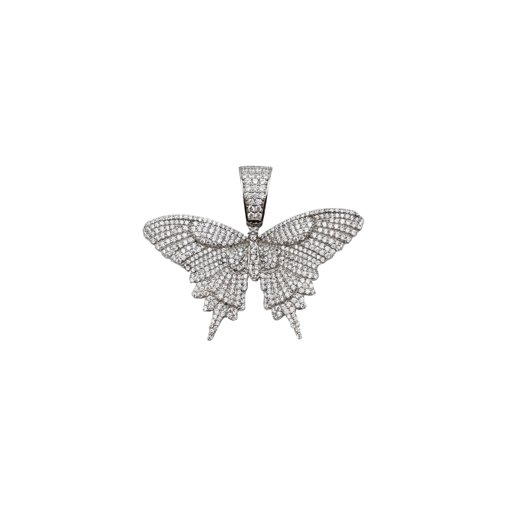 Cubic Zirconia Butterfly Pendant (Silver)