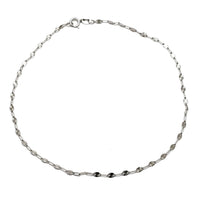 Diamond Cut Cable Strips Anklet Bracelet (14K).