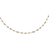 Tricolor Moon Cut Ball Bracelet  (14K).