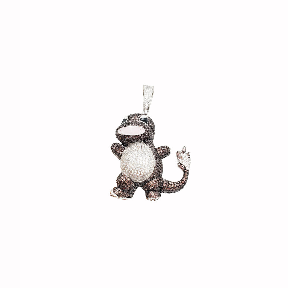 Charmander CZ 3D Pendant (Silver).