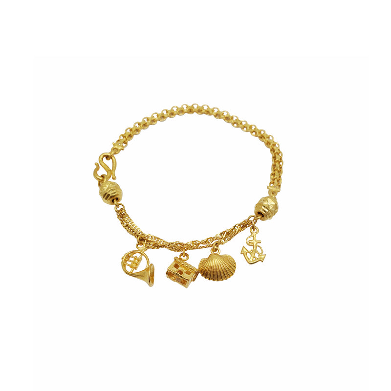 Ingot Charm Bismark Bracelet (24K)