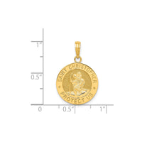 Saint Christopher "Protect Us" Circular Medal Pendant (14K)