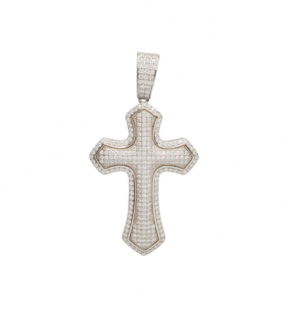 Cubic Zirconia Cross Pendant (Silver)
