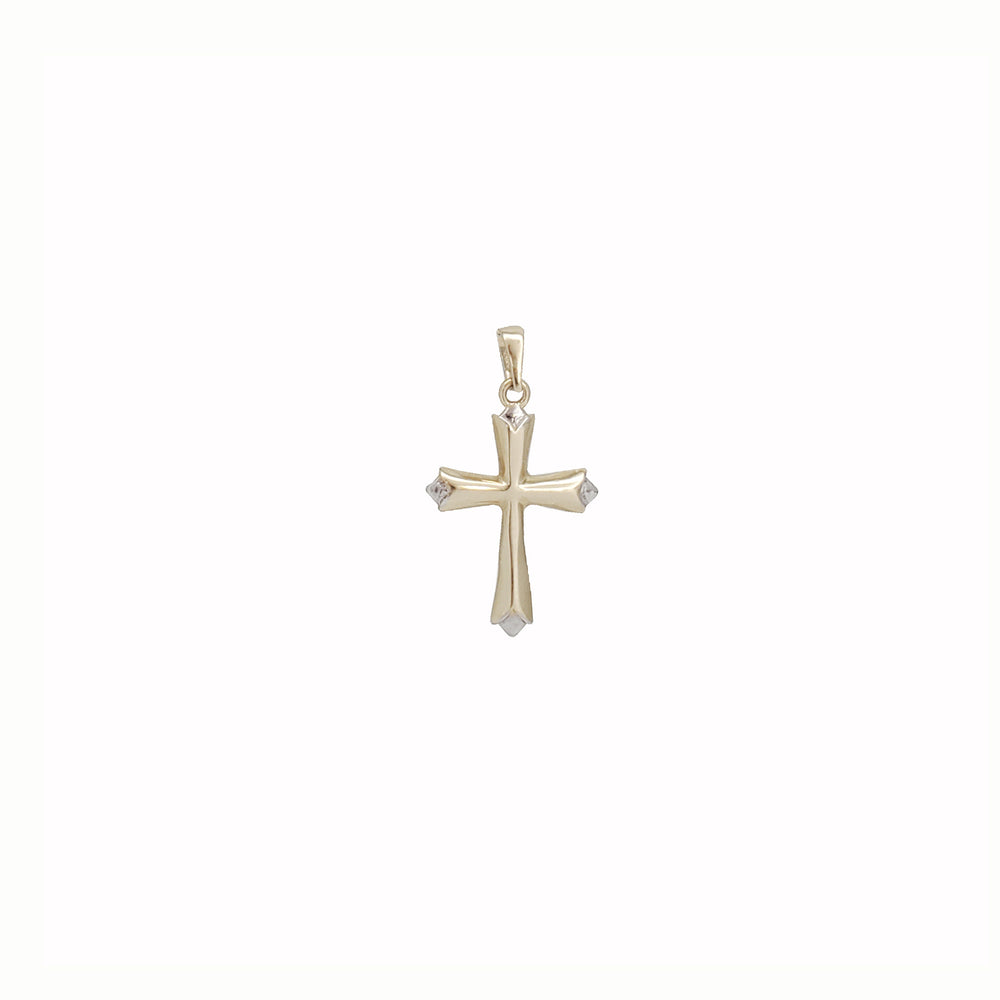 Two-Tone Cross Pendant (14K)