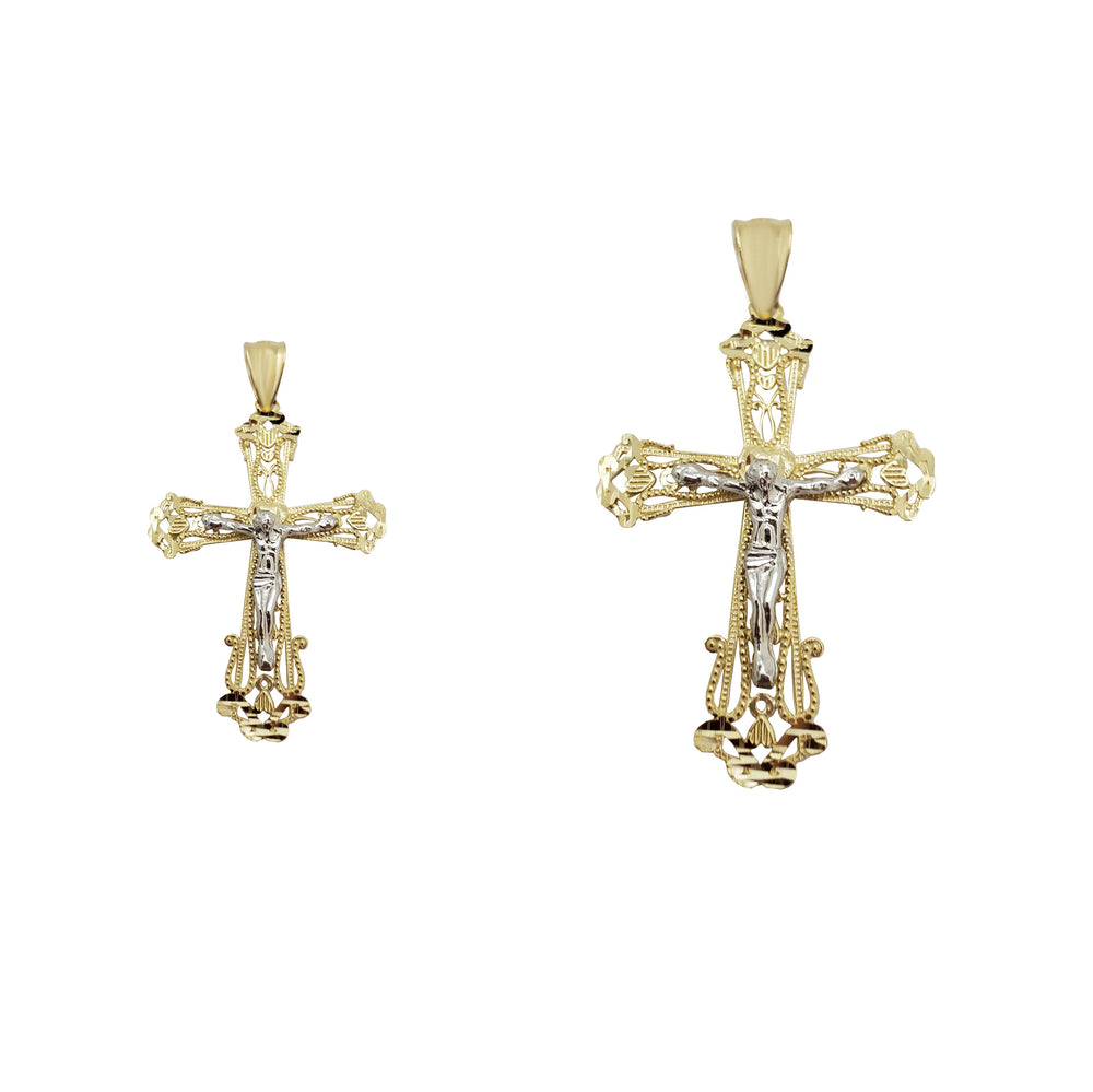 Two Tone Crucifix Pendant (14K）