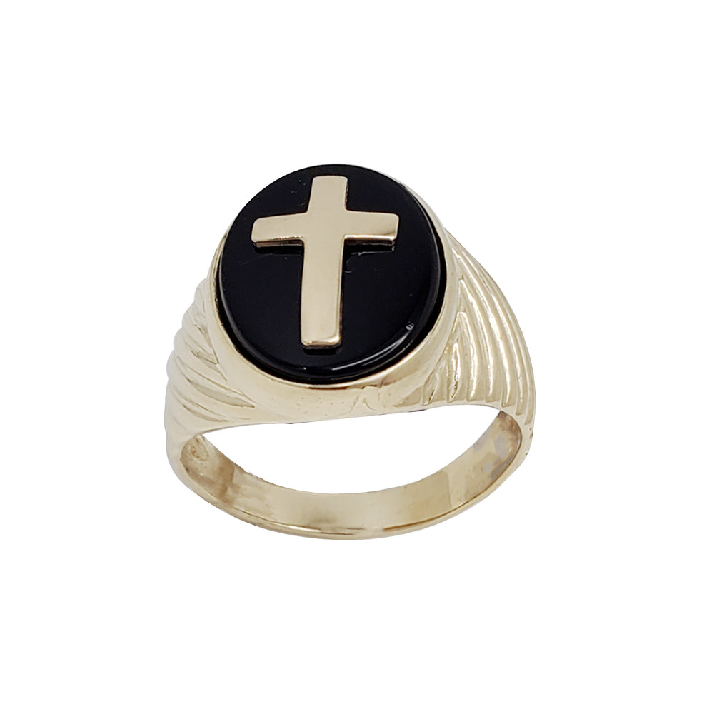 Black Ice Cross Ring (14K)
