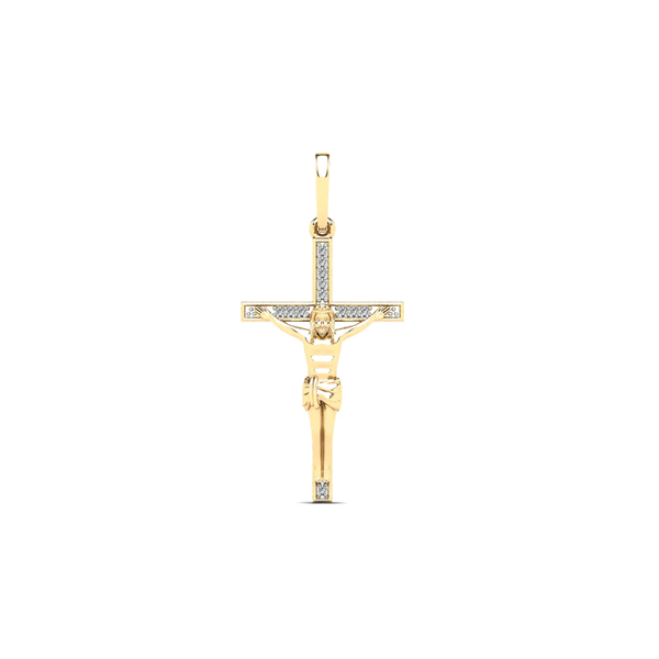 Diamond Crucifix Cross Pendant (14K)