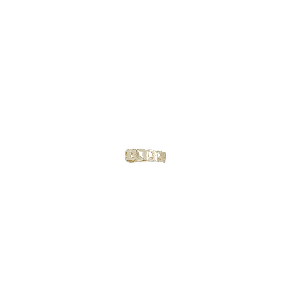 Plain Flat Cuban Ring (14K)