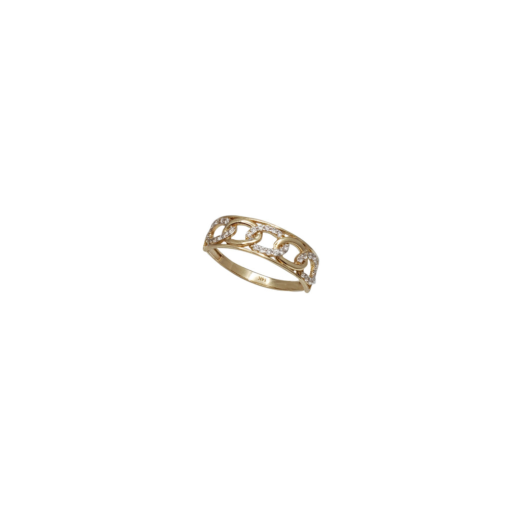 Cubic Zirconia Cuban Ring (14K)