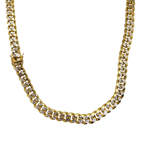 Two-Tone Lightweight Miami Cuban Link Chain (14K)