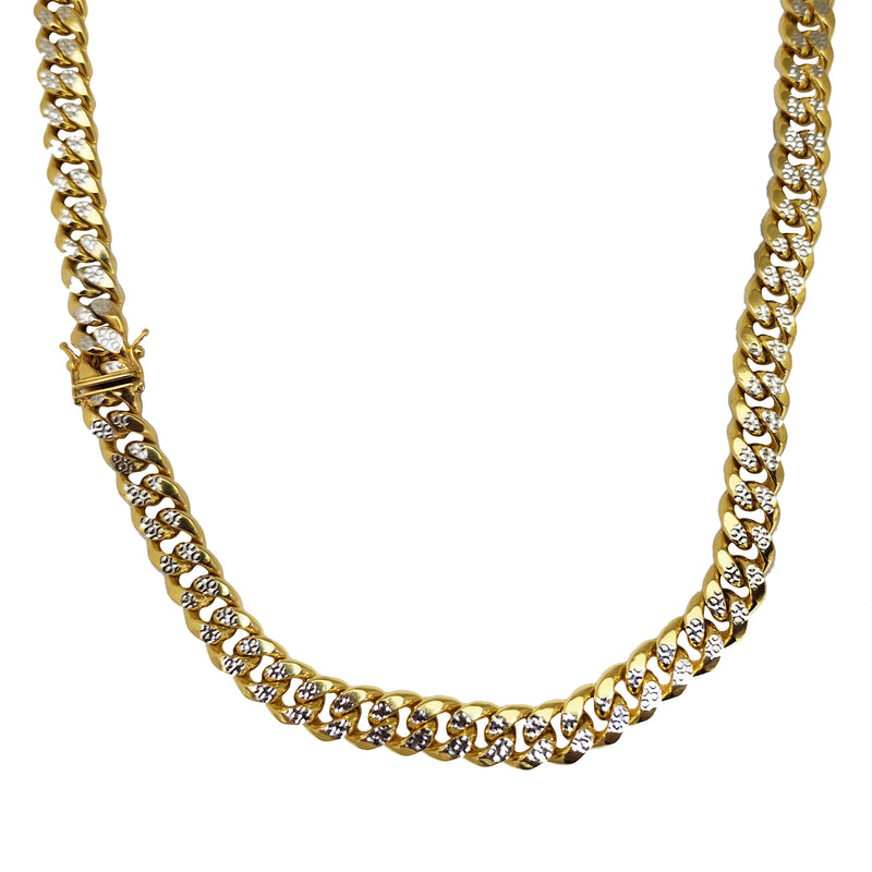 Two-Tone Lightweight Miami Cuban Link Chain (14K)