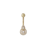 Oval Dangling Navel Ring (14K)
