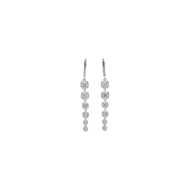 Zirconia  Dangling Earrings (Silver)